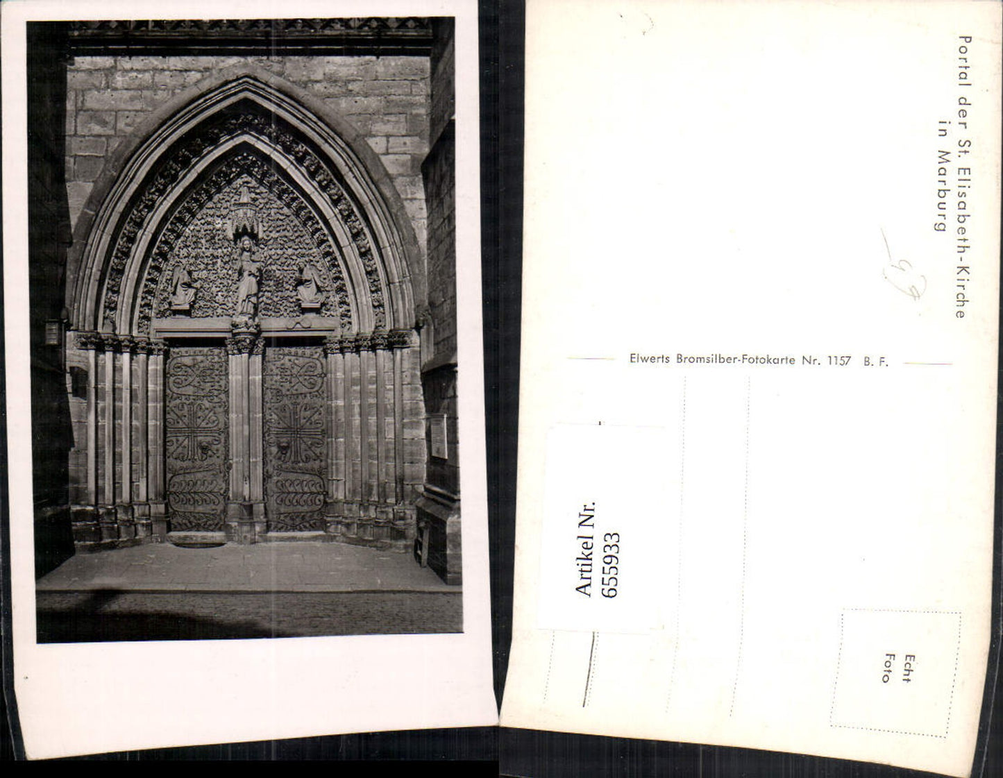 655933,Foto Ak Marburg Portal d. St Elisabeth-Kirche