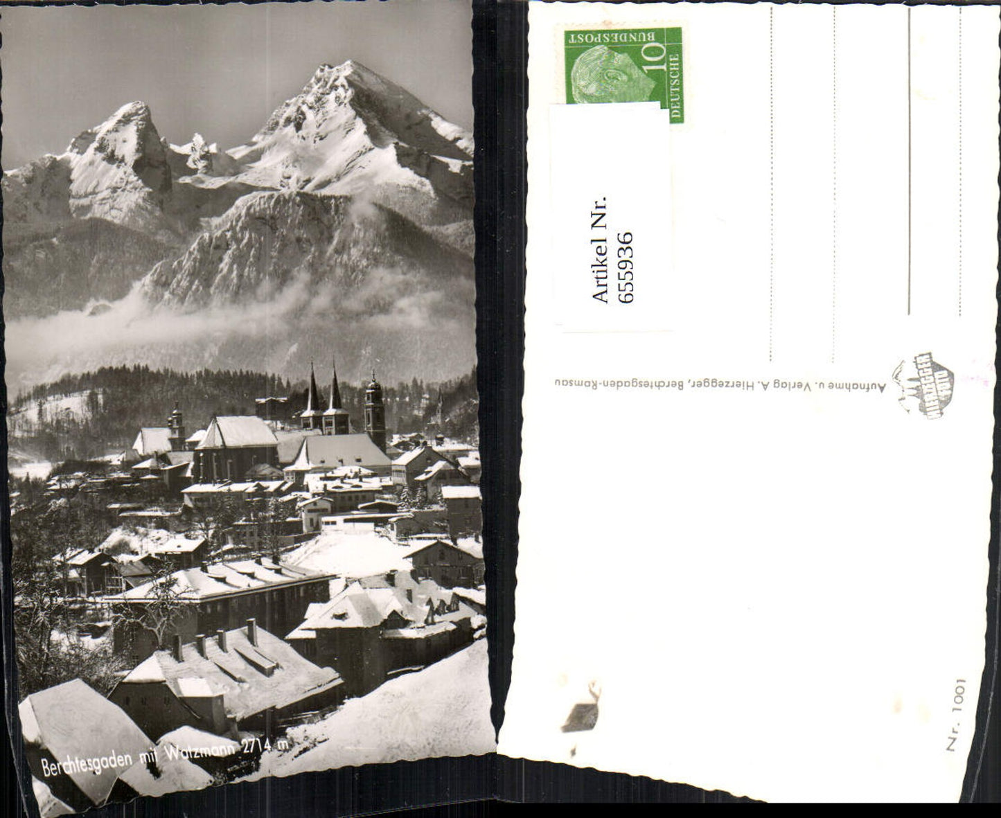 655936,Foto Ak Berchtesgaden mit Watzmann Winteransicht
