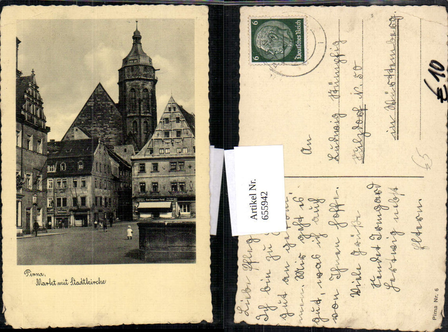 655942,Pirna Markt mit Stadtkirche