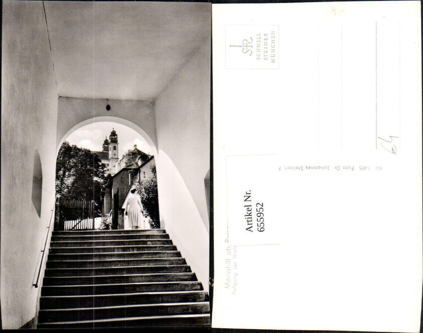 655952,Foto Ak Mariahilf ob Passau Aufgang zur Wallfahrtsstiege