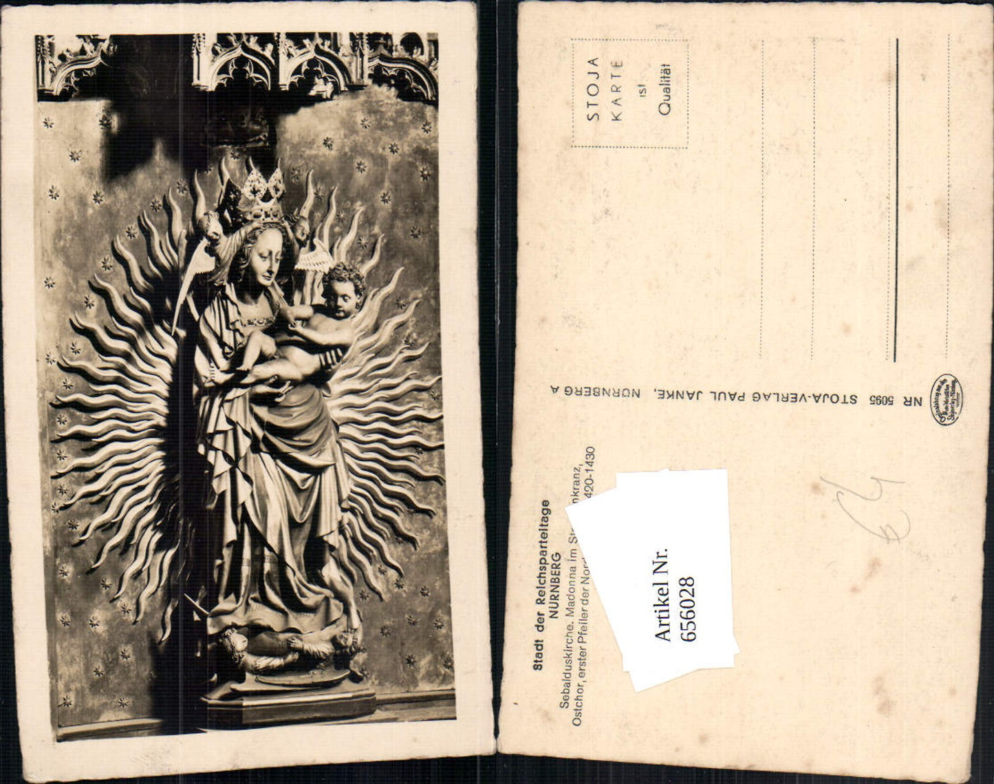 656028,Nürnberg Sebalduskirche Madonna im Strahlenkranz Detailansicht