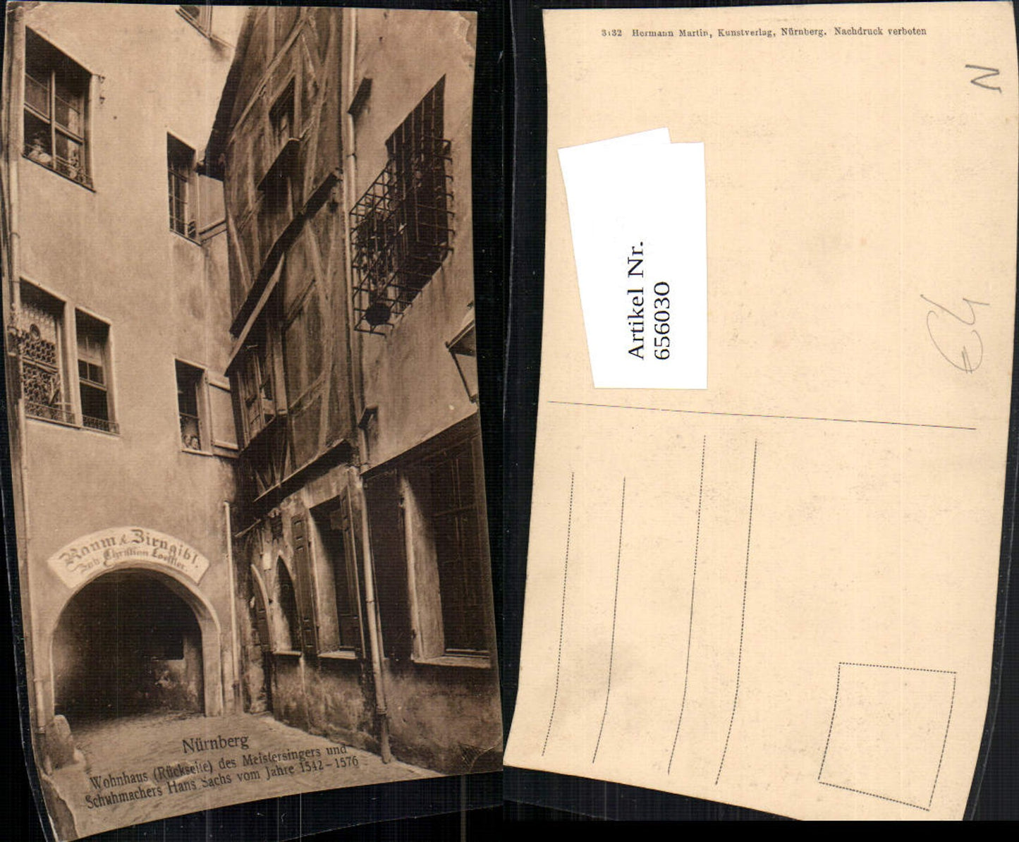 656030,Nürnberg Wohnhaus d. Meistersingers u. Schuhmacher Hans Sachs