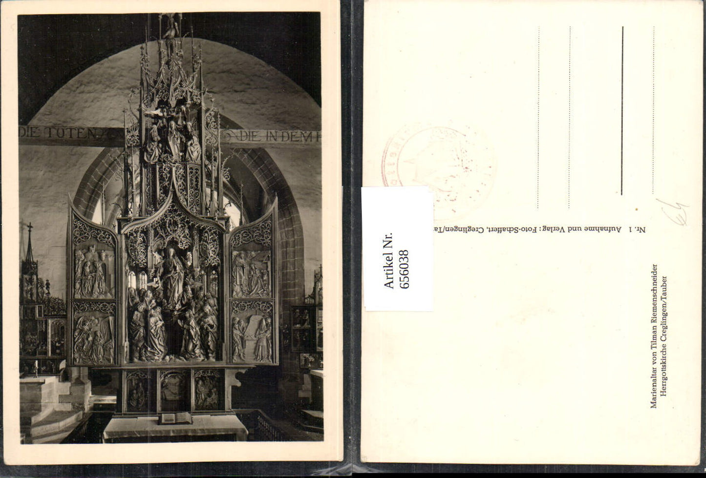 656038,Creglingen Tauber Marienaltar Tilman Riemenschneider