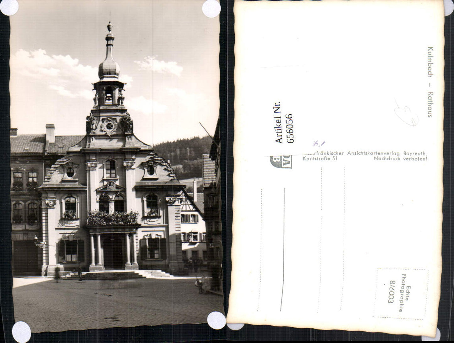 656056,Foto Ak Kulmbach Rathaus