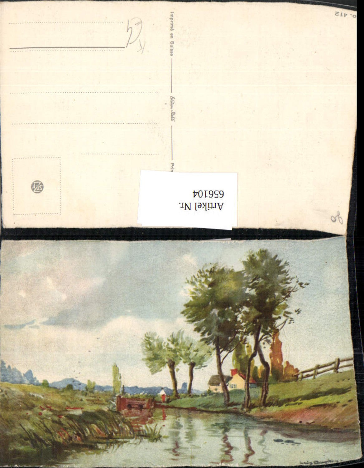 656104, Artist Ak River Landscape House