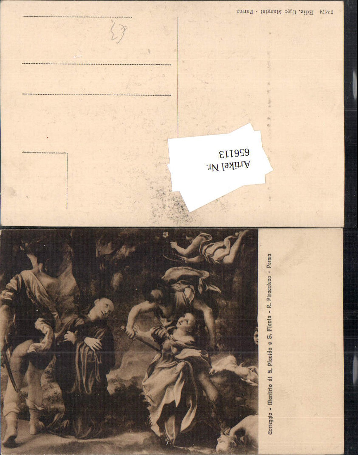 656113,Künstler Ak Correggio Martirio di S. Placido e. S. Flavia Engel