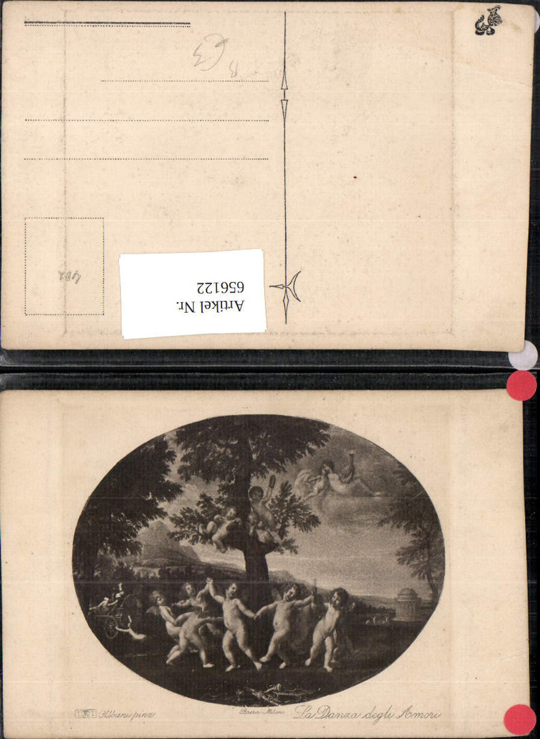 656122,Künstler Ak Albani La Danza degli Amori Engel Tanzen um Baum