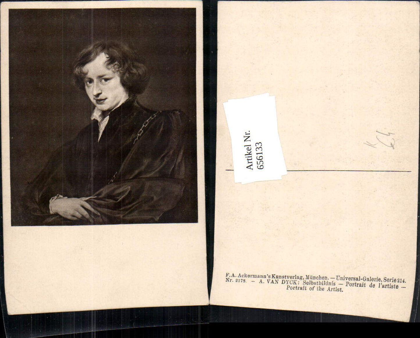 656133,Künstler Ak A. van Dyck Selbstbildnis Portrait de l artiste