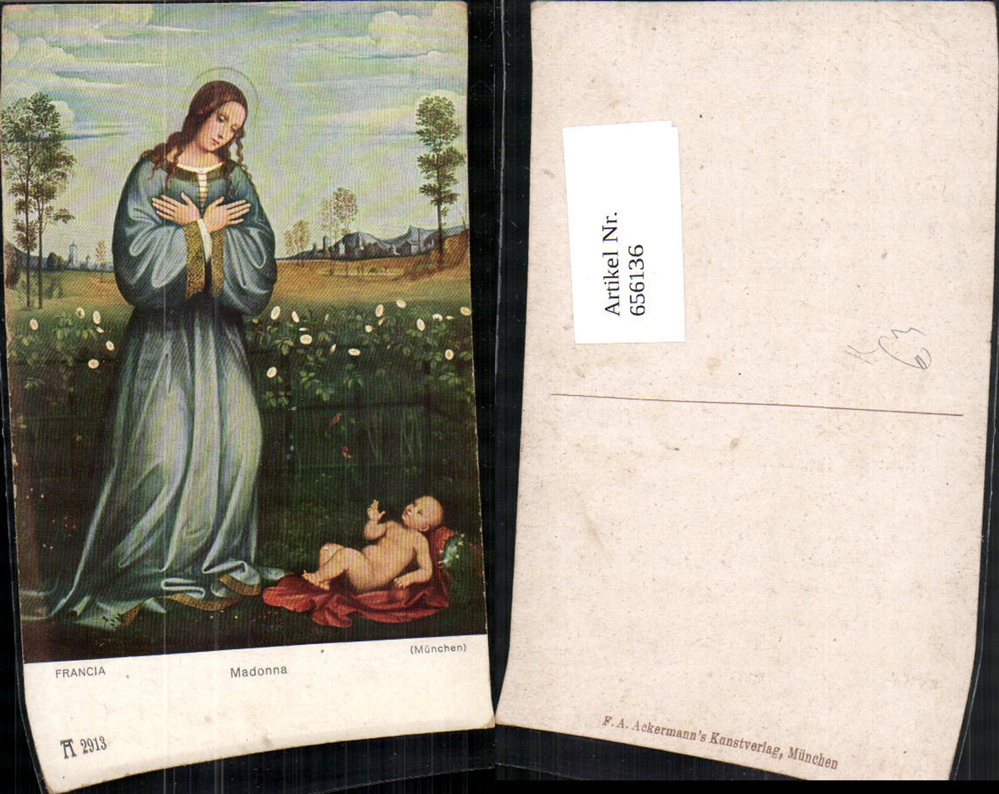 656136,Künstler Ak Francia Madonna mit Kind Heiligenschein Religion