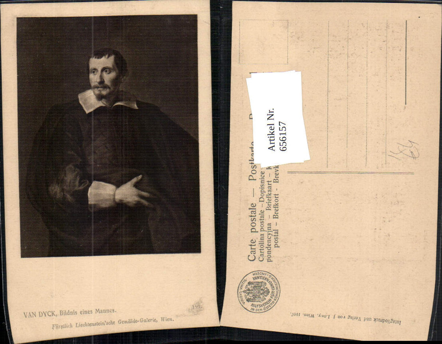 656157,Künstler Ak Van Dyck Bildnis eines Mannes