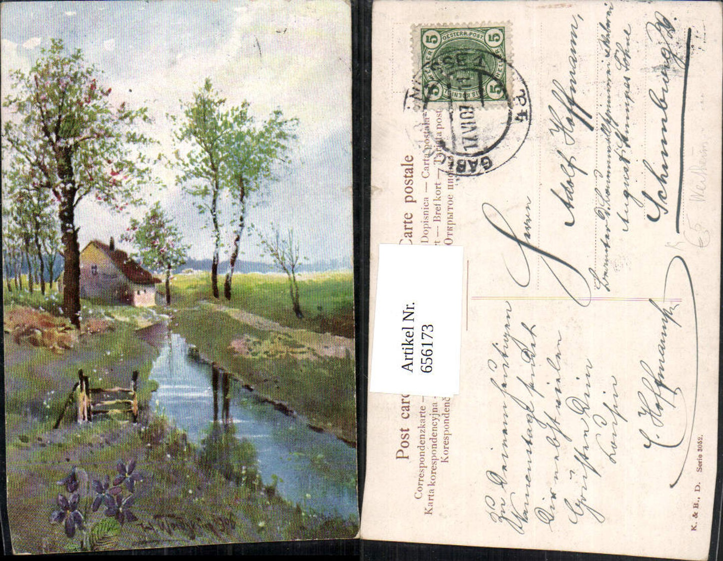 656173,Künstler Ak Wertheim Fluss Landschaft Haus Bäume