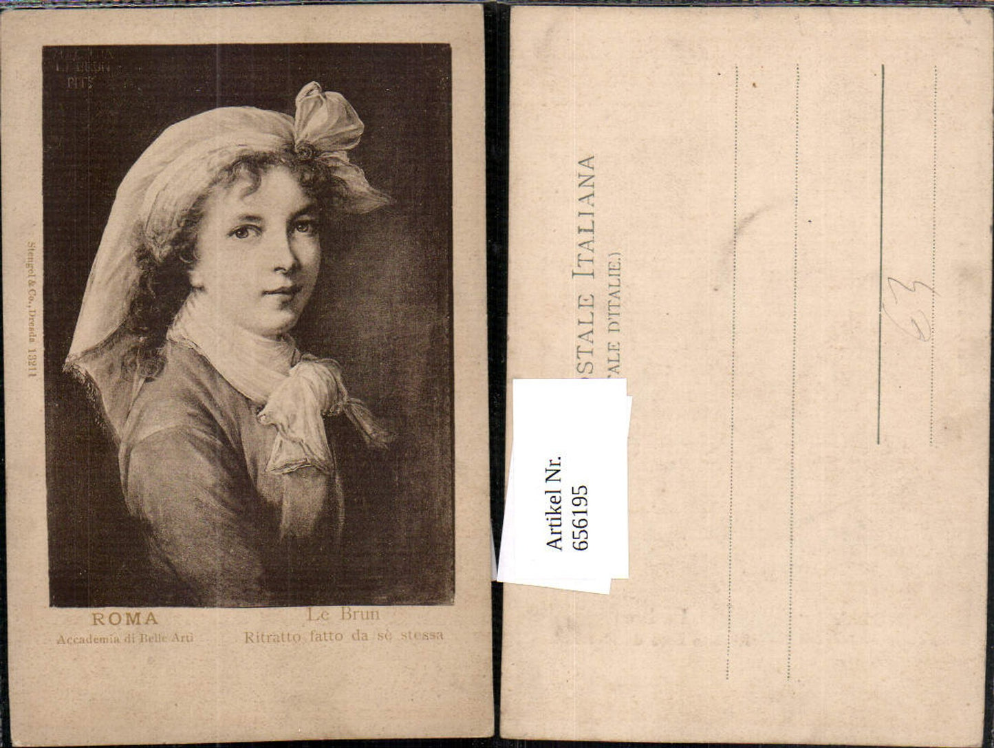 656195,Künstler Ak Le Brun Ritratto fatto da se stessa Junge Frau Portrait