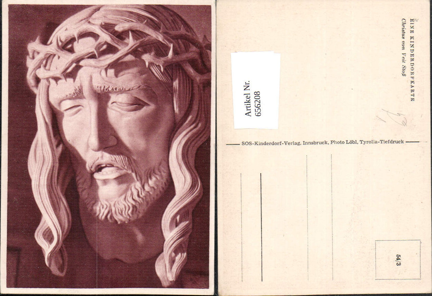 656208,Künstler Ak Christus von Veit Stoß Dornenkrone pub SOS Kinderdorf