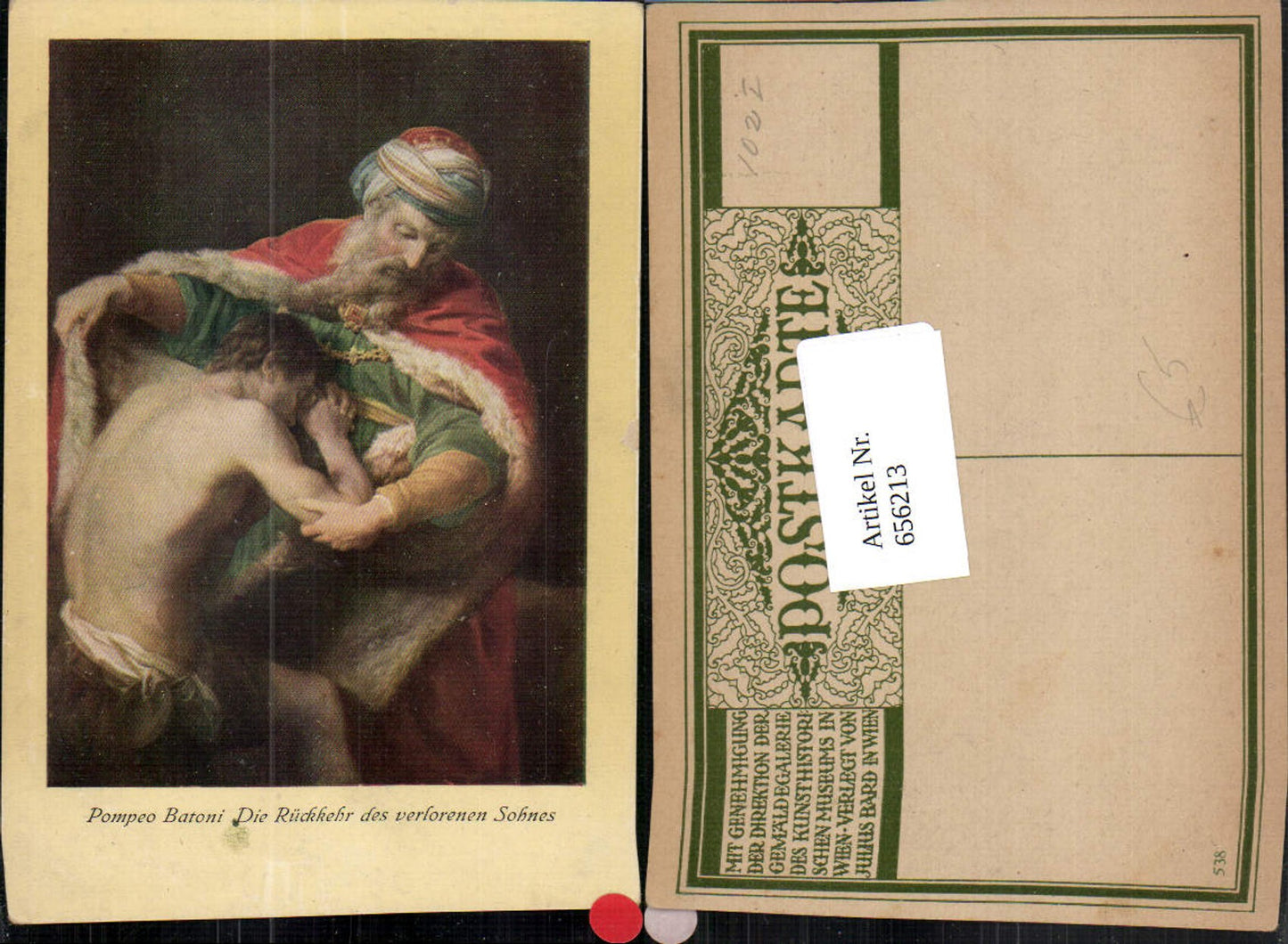 656213,Künstler Ak Pompeo Batoni Die Rückkehr des verlorenen Sohnes