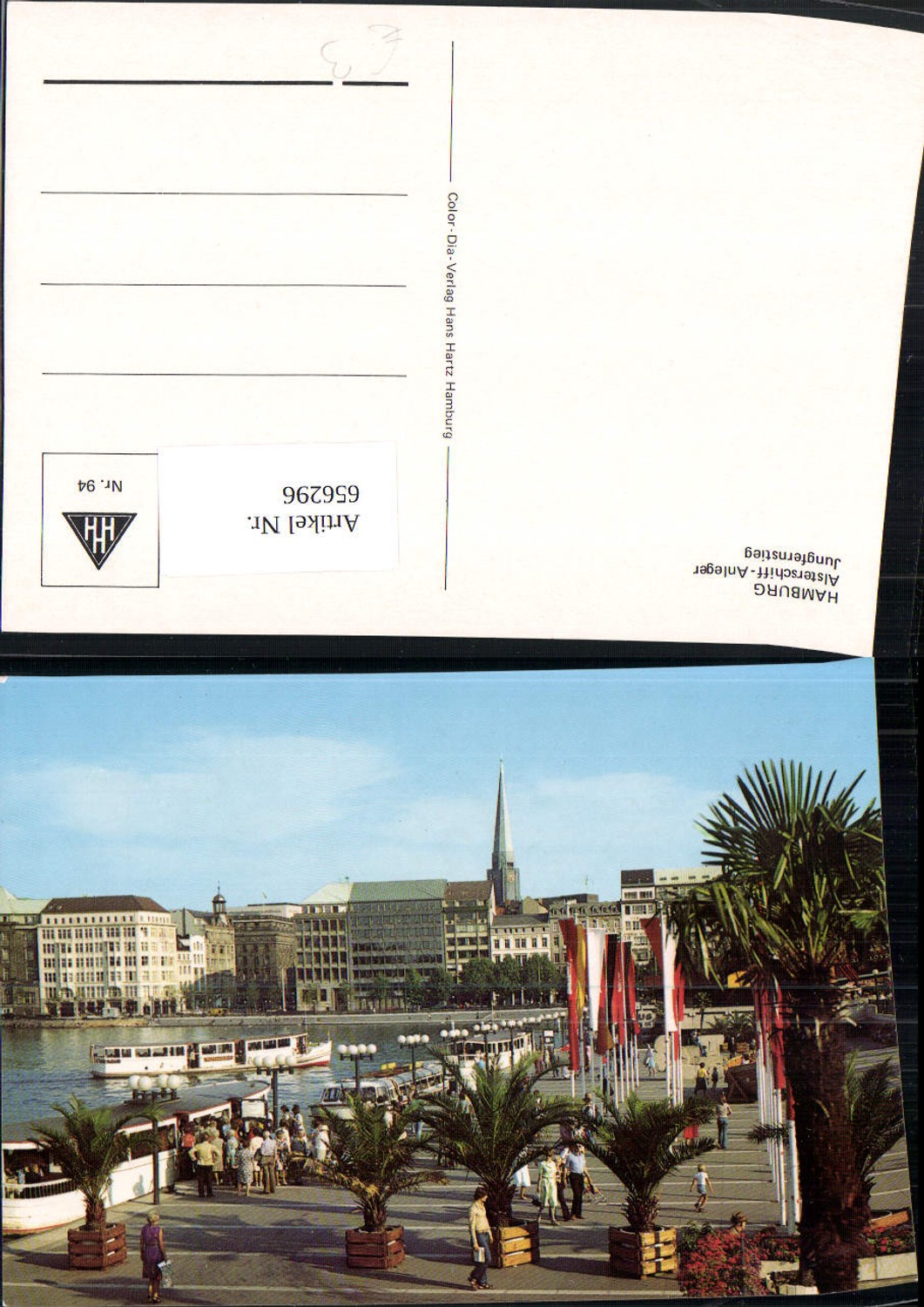 656296,Hamburg Alsterschiff-Anleger Jungfernstieg Schiffe Palmen