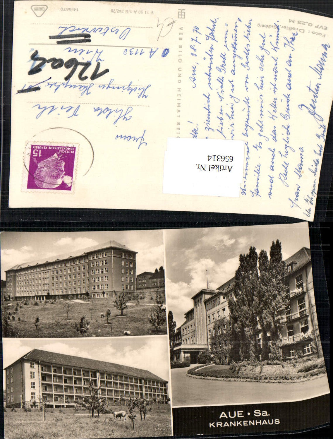 656314,Mehrbild Ak Aue Aue-Bad Schlema Sachsen Krankenhaus