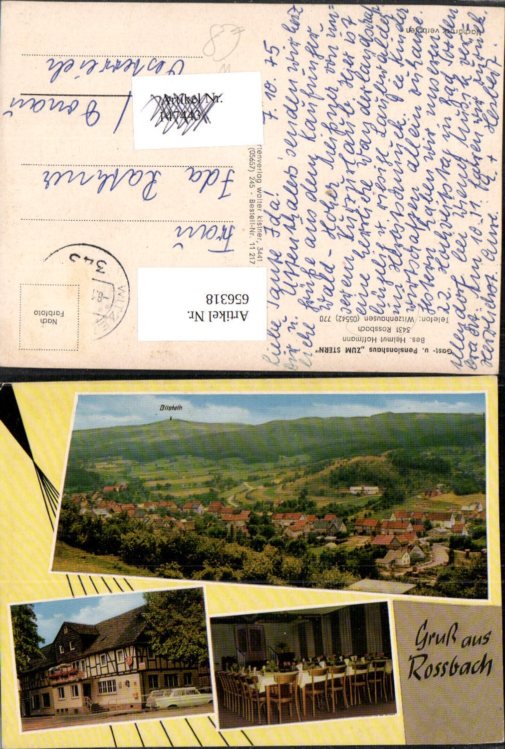 656318,Mehrbild Ak Rossbach Roßbach Witzenhausen Billstein Gasthaus Zum Stern