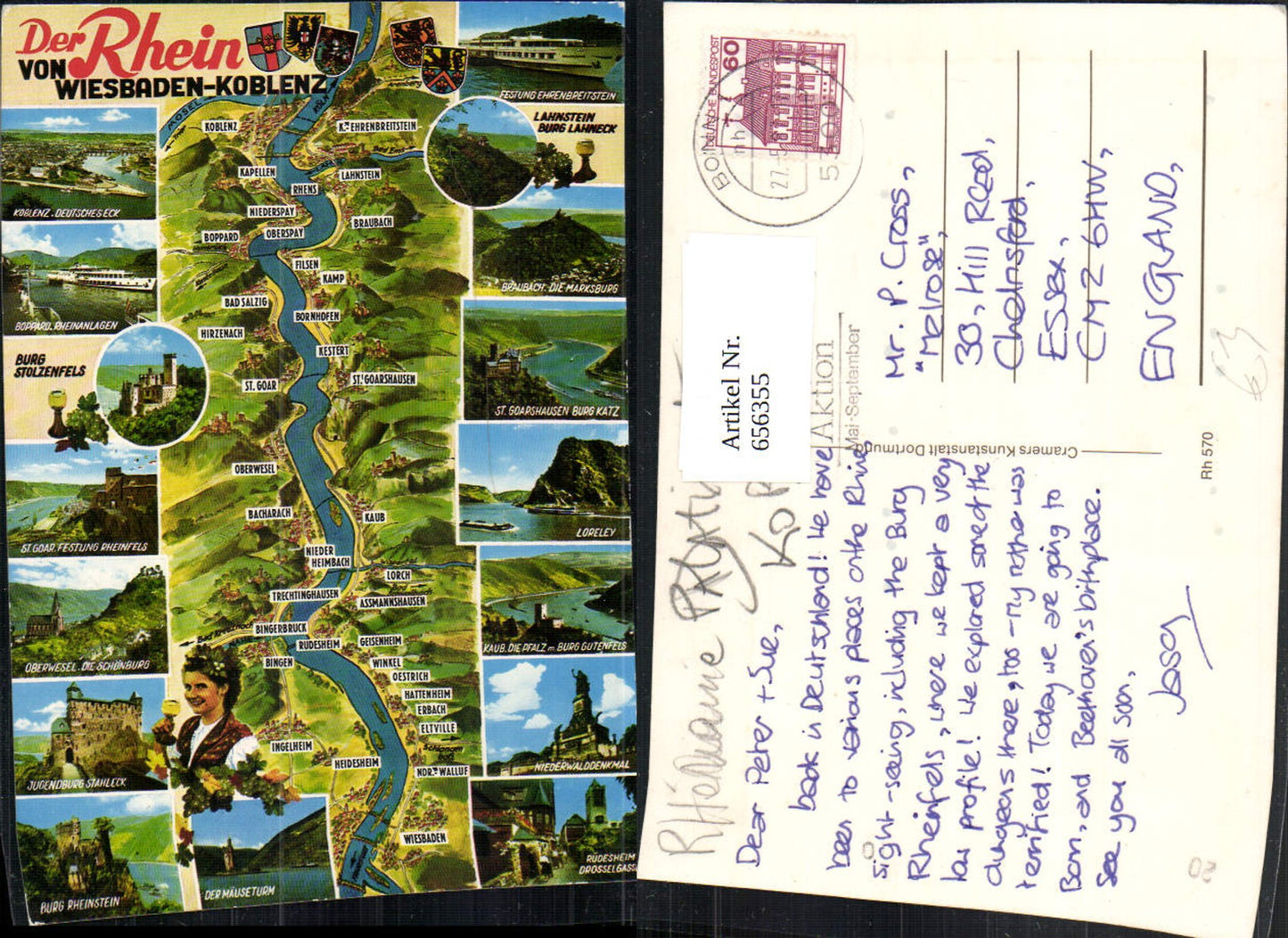 656355,Lagekarte Rhein Wiesbaden Koblenz St Goar Kaub Bingen