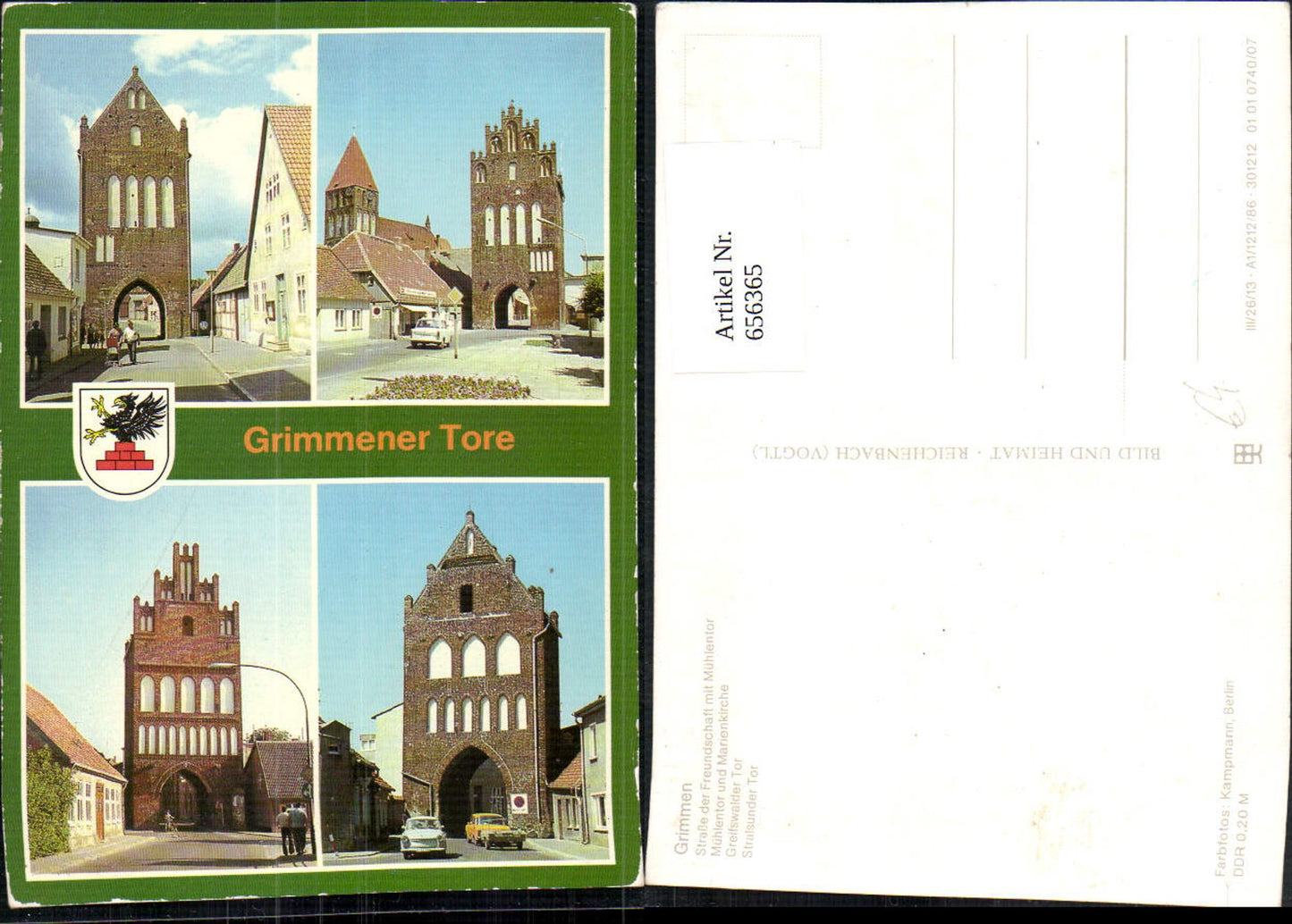 656365,Mehrbild Ak Grimmener Tore Grimmen Stralsunder Tor Greifswalder Tor
