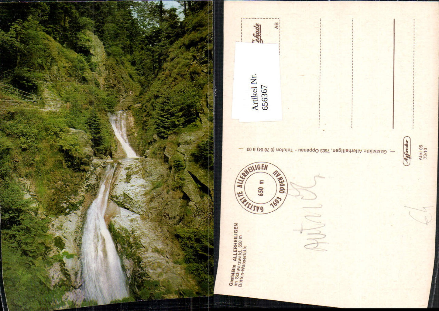 656367,Oppenau Gaststätte Allerheiligen Bütten-Wasserfälle Wasserfall