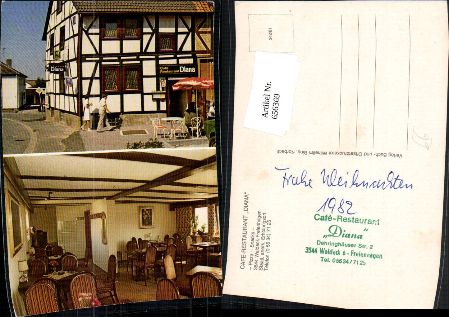 656369,Mehrbild Ak Waldeck Freienhagen Cafe Restaurant Diana