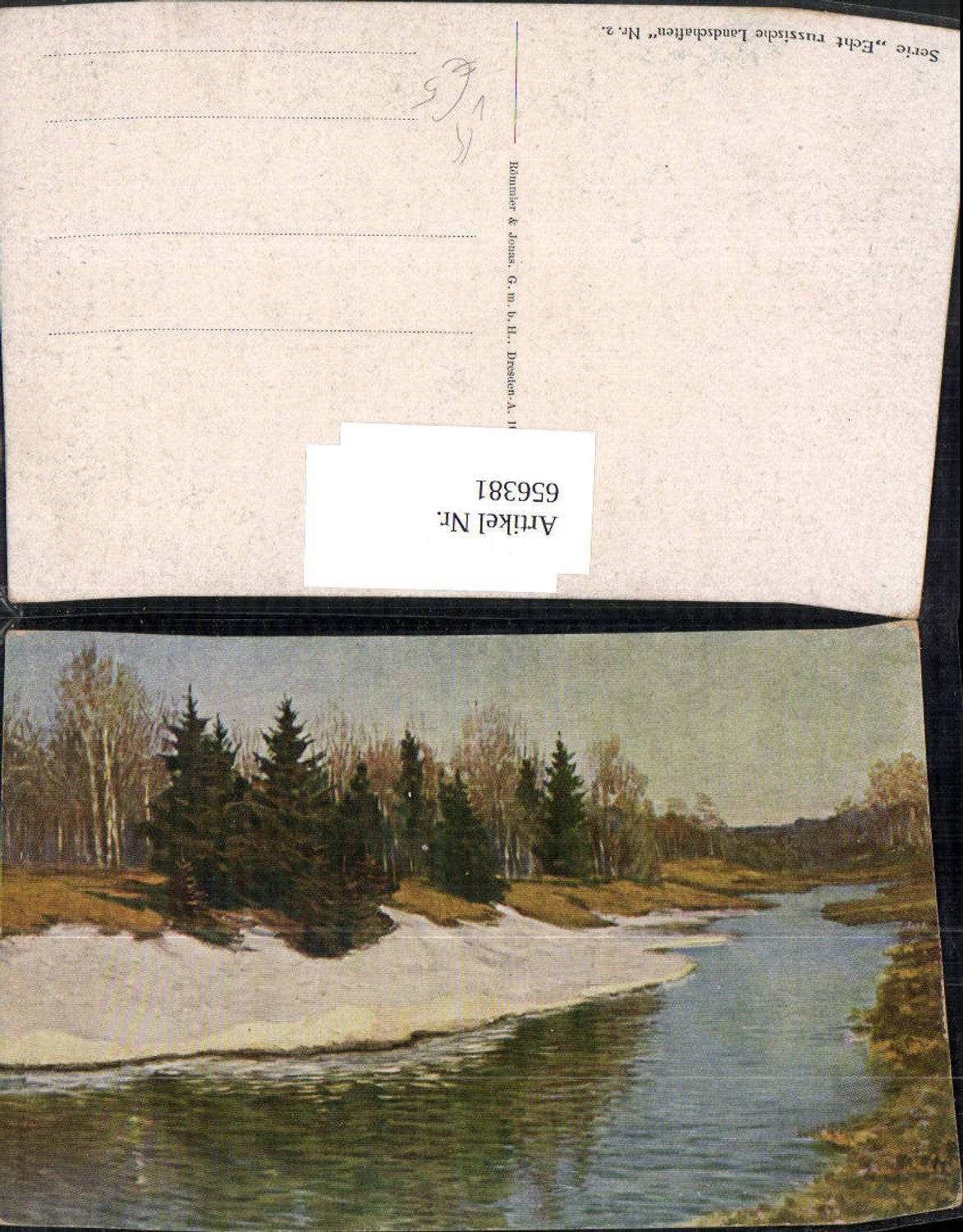 656381,Künstler Ak Echt russische Landschaft Fluss Schnee pub Römmler Jonas 2