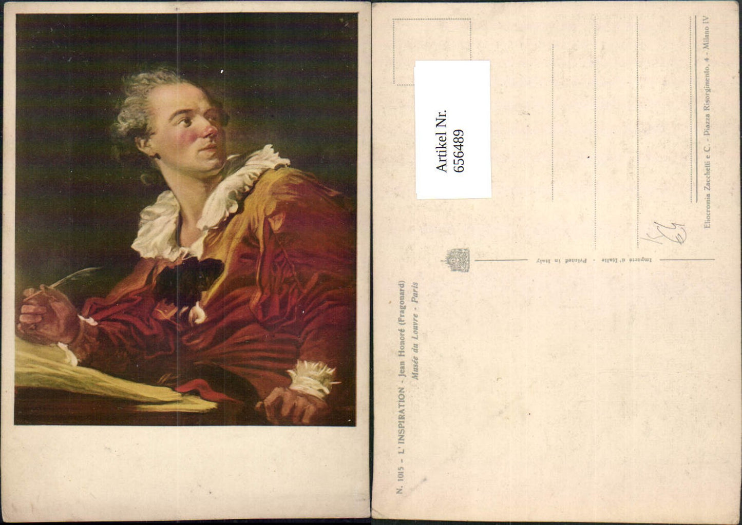 656489,Künstler Ak Jean Honore Fragonard L Inspiration Schreiben