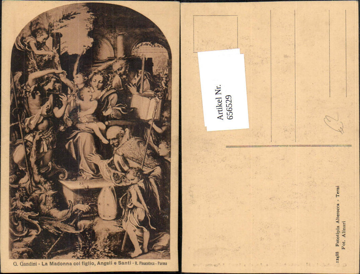 656529,Künstler Ak G. Gandini La Madonna col figlio Angeli e Santi Engel