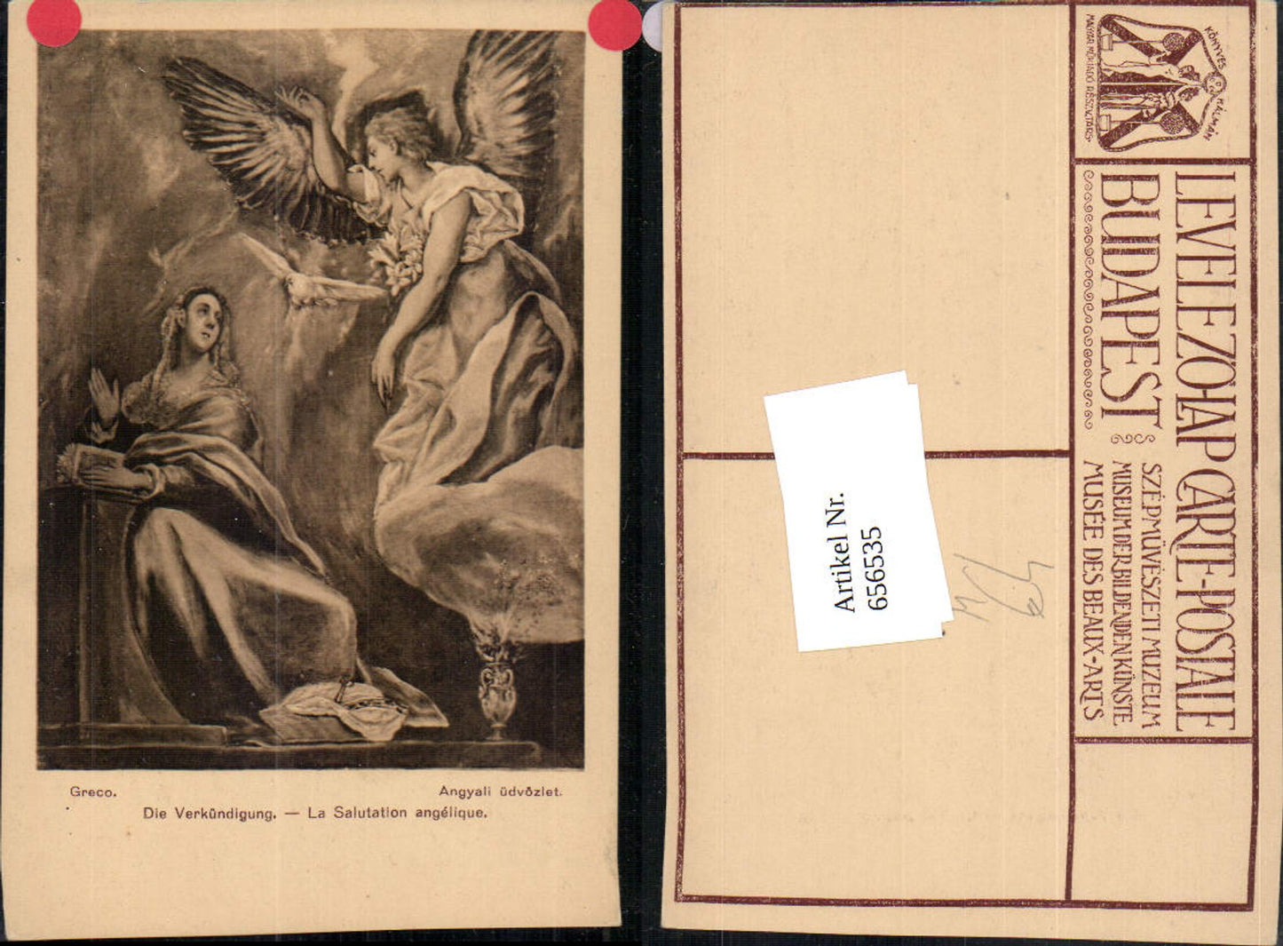 656535,Künstler Ak Greco Die Verkündigung La Salutation angelique Engel