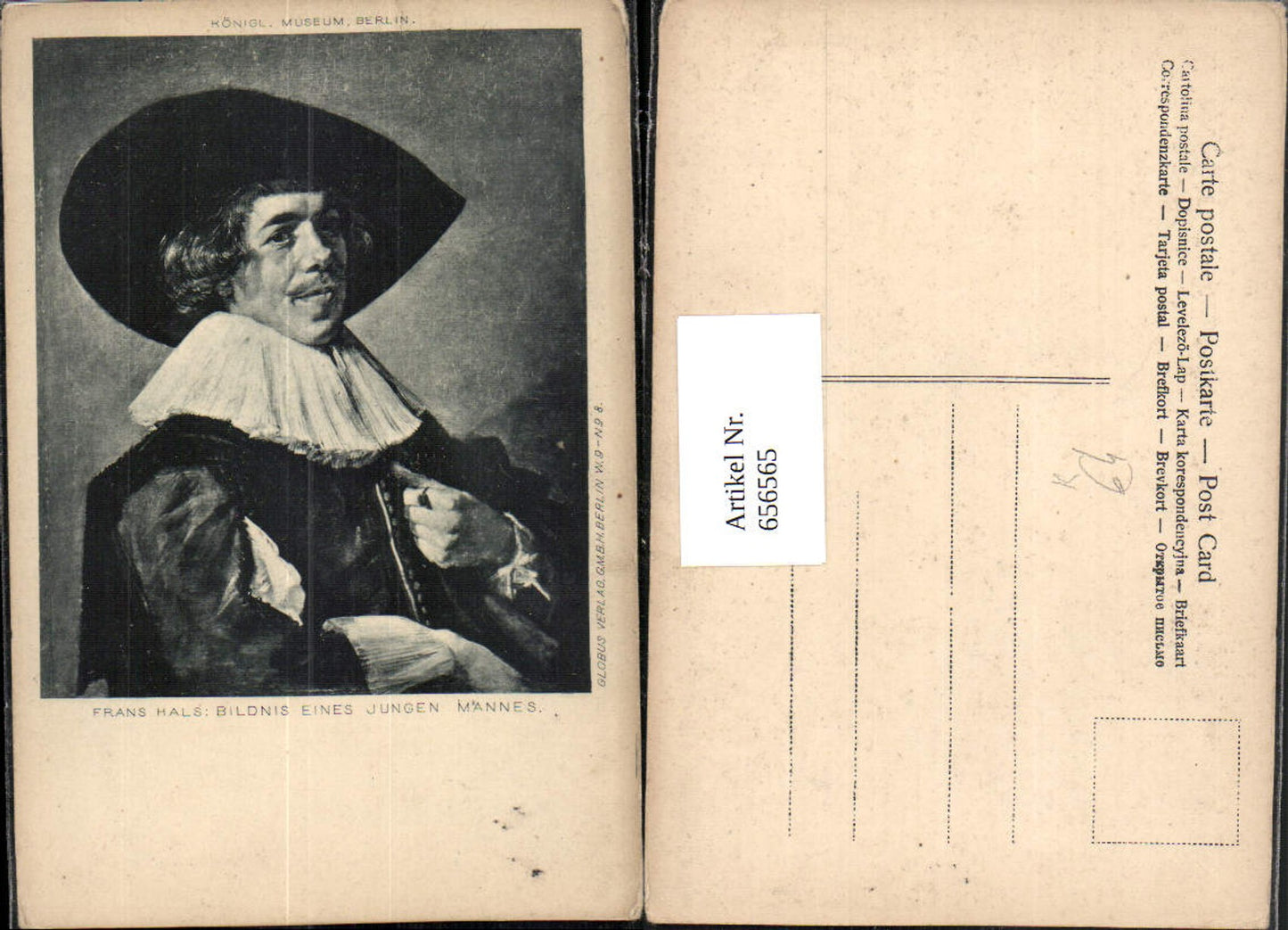 656565,Künstler Ak Frans Hals Bildnis eines Jungen Mannes Portrait