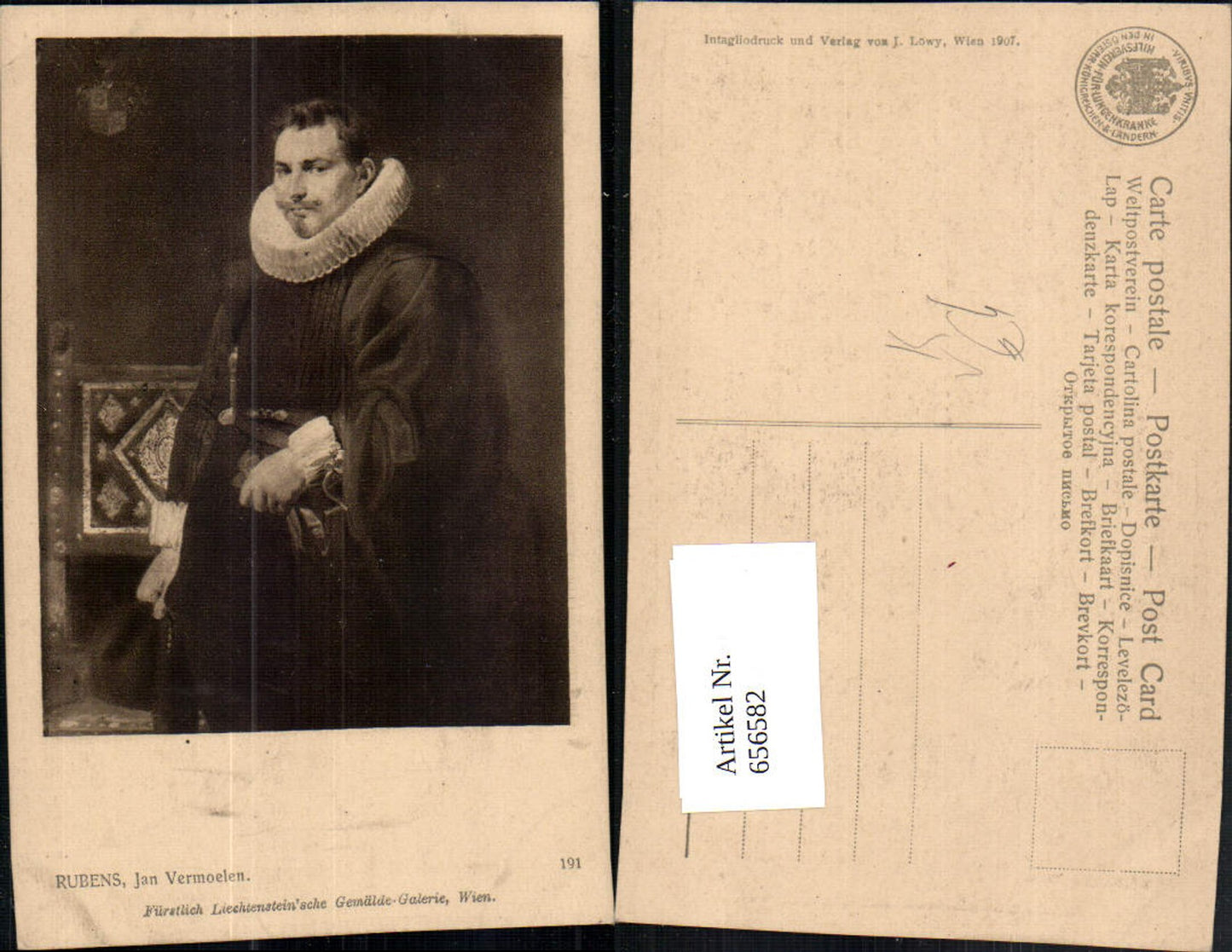 656582,Künstler Ak Rubens Jan Vermoelen Mann Portrait pub J. Löwy 191