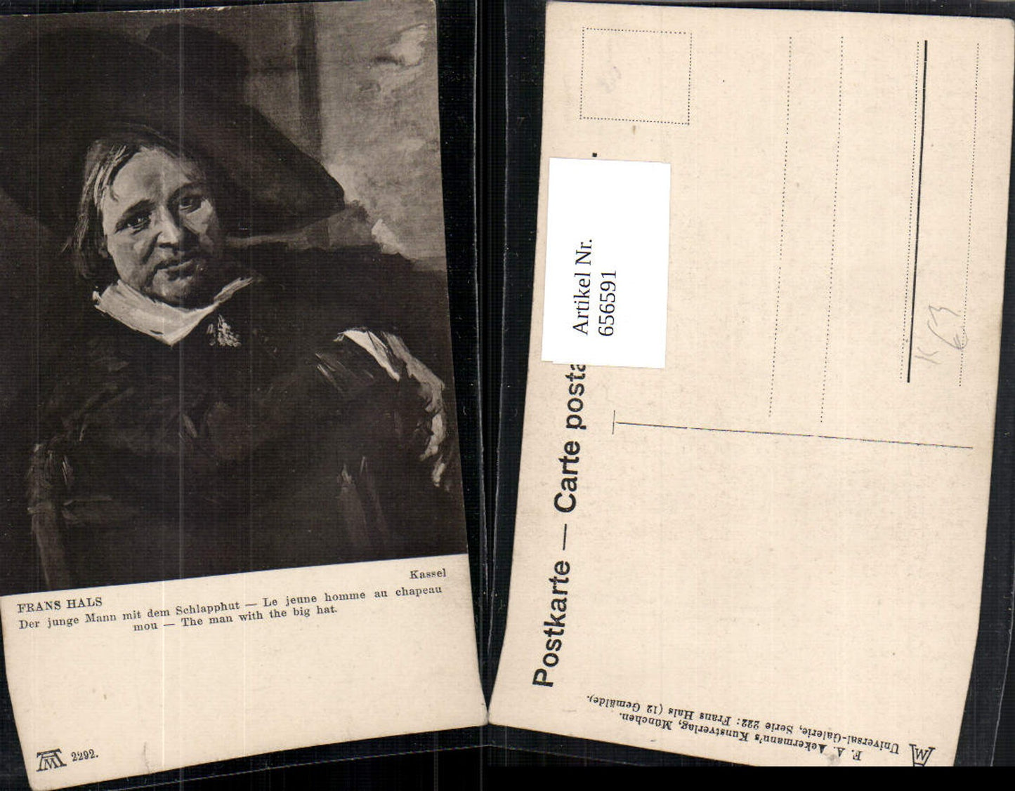 656591,Künstler Ak Frans Hals Der junge Mann mit dem Schlapphut