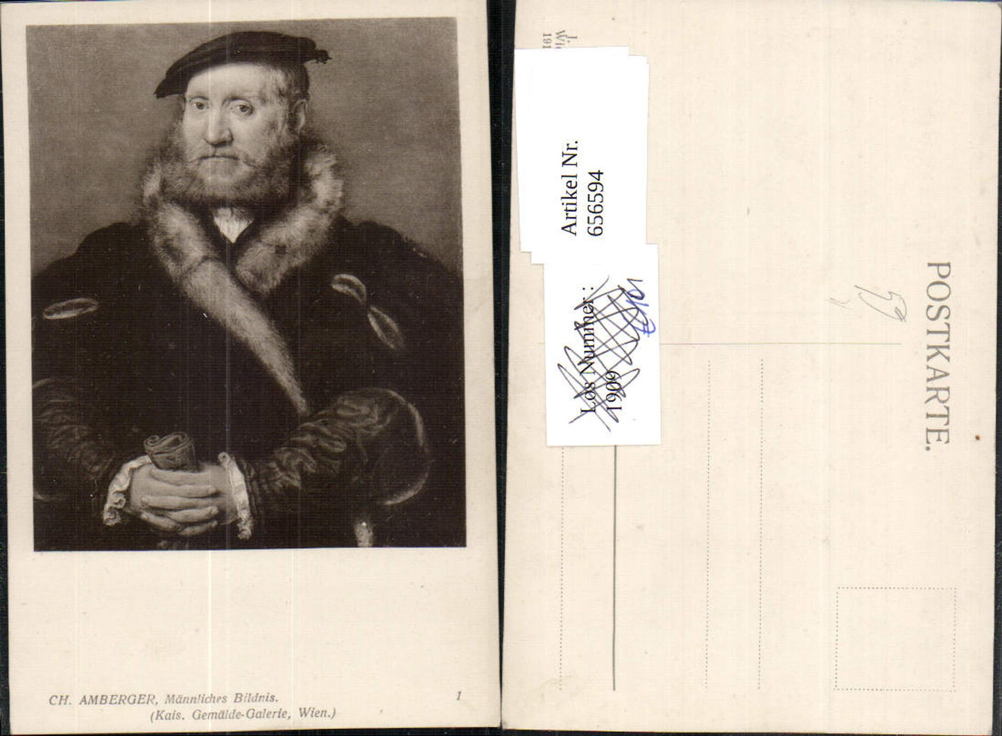 656594,Künstler Ak Ch. Amberger Männliches Bildnis Portrait
