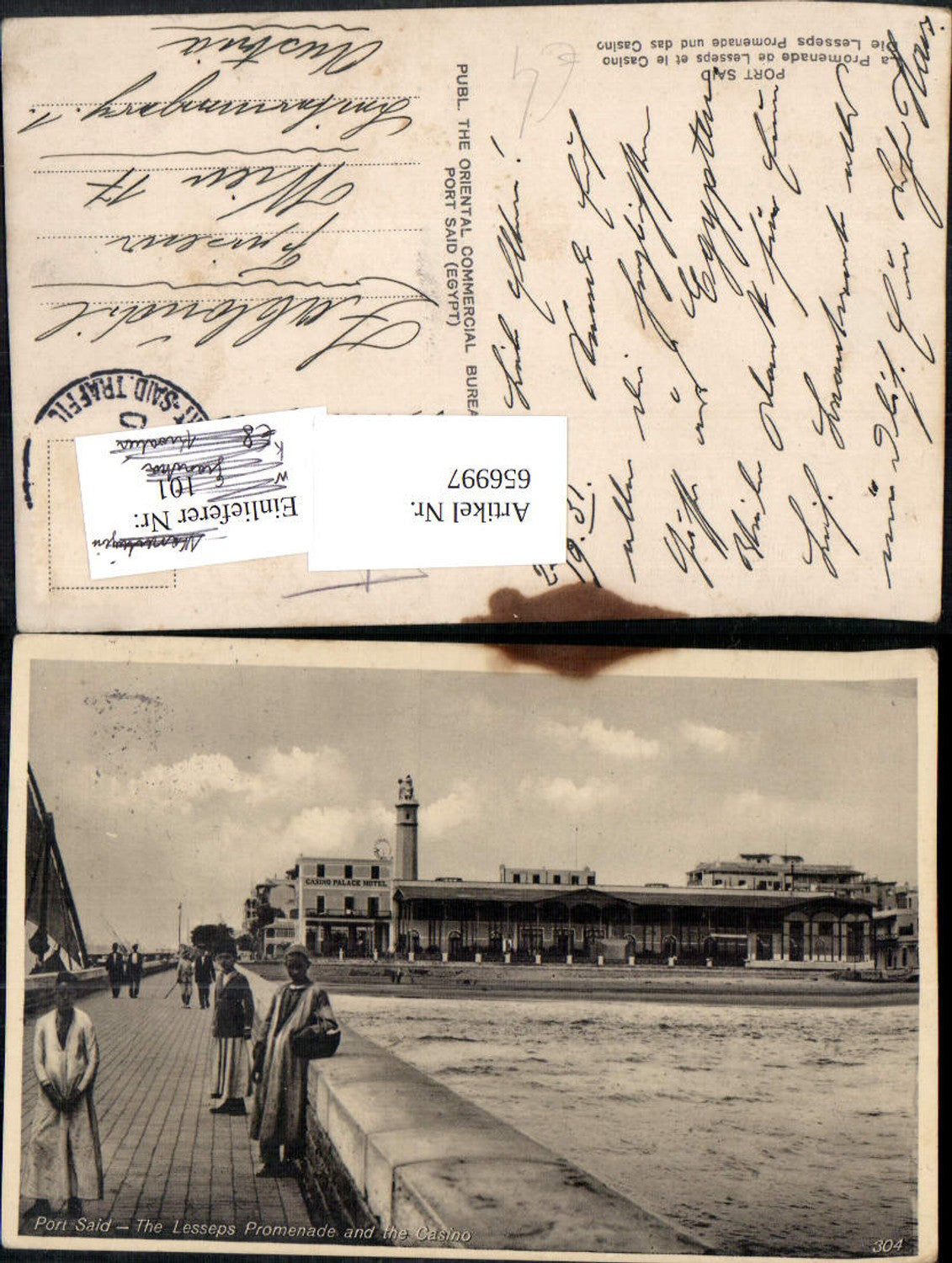 656997,Port Said The Lesseps Promenade and the Casino Egypt