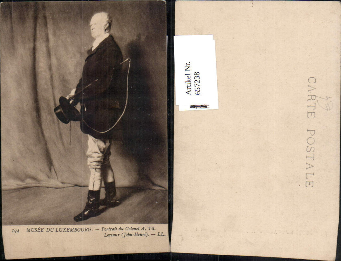 657238, Artist Ak John Henri Lorimer Portrait of Colonel a. Til