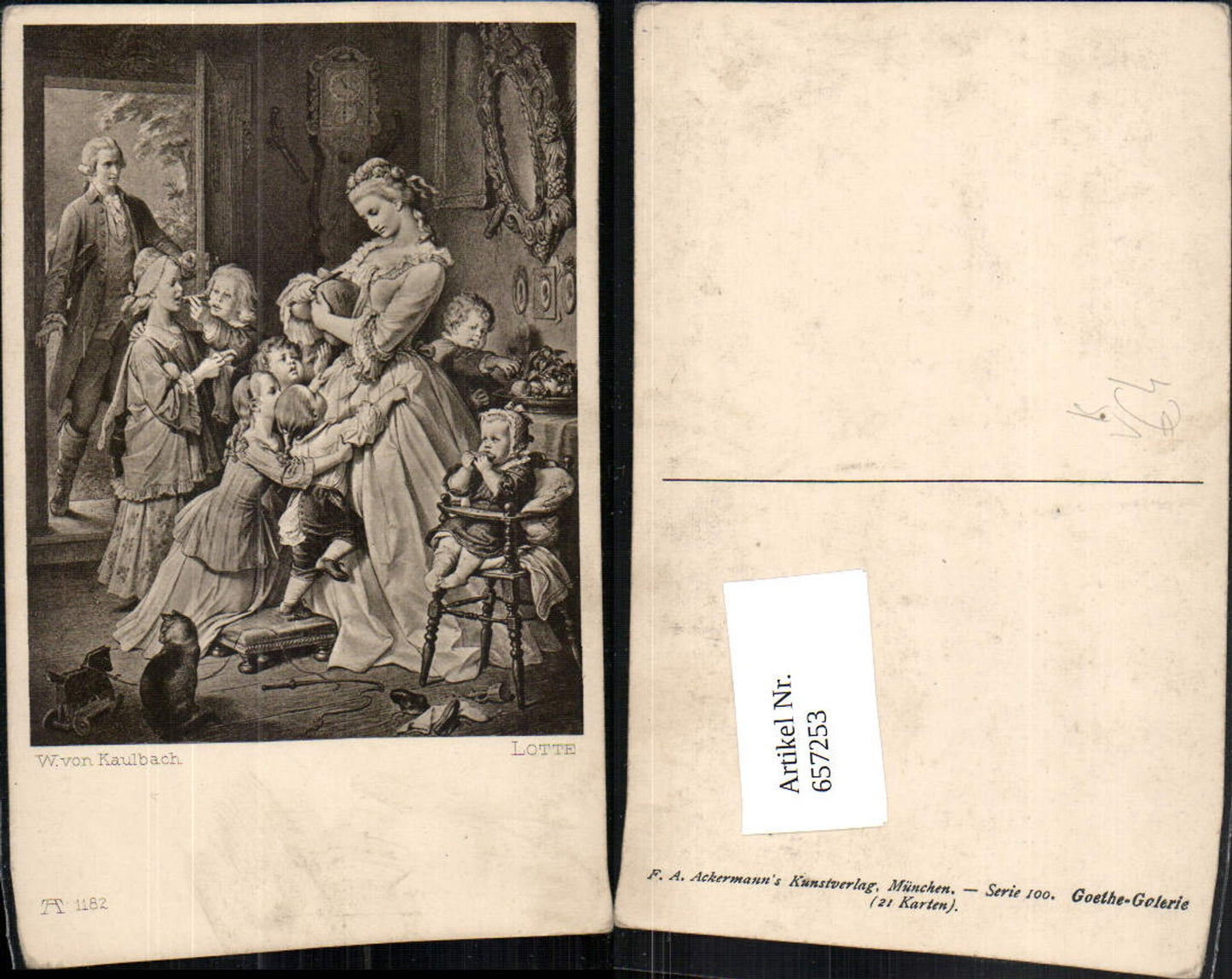 657253,Künstler Ak W. von Kaulbach Lotte pub F. A. Ackermann 1182