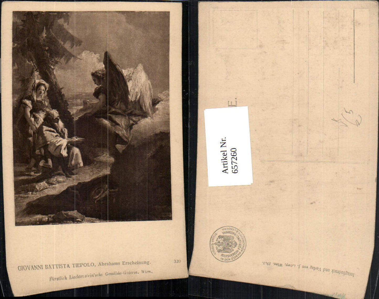 657260,Künstler Ak Giovanni Battista Tiepolo Abrahams Erscheinung pub J. Löwy 320