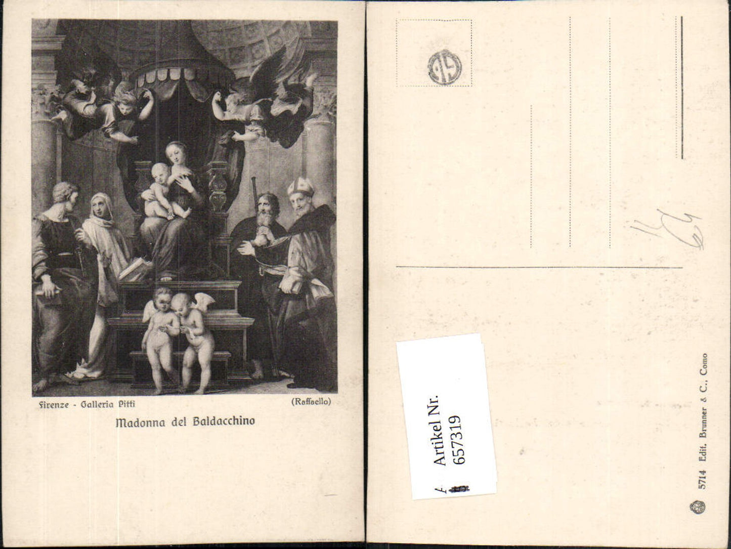 657319,Künstler AK Raffaello Madonna del Baldacchino