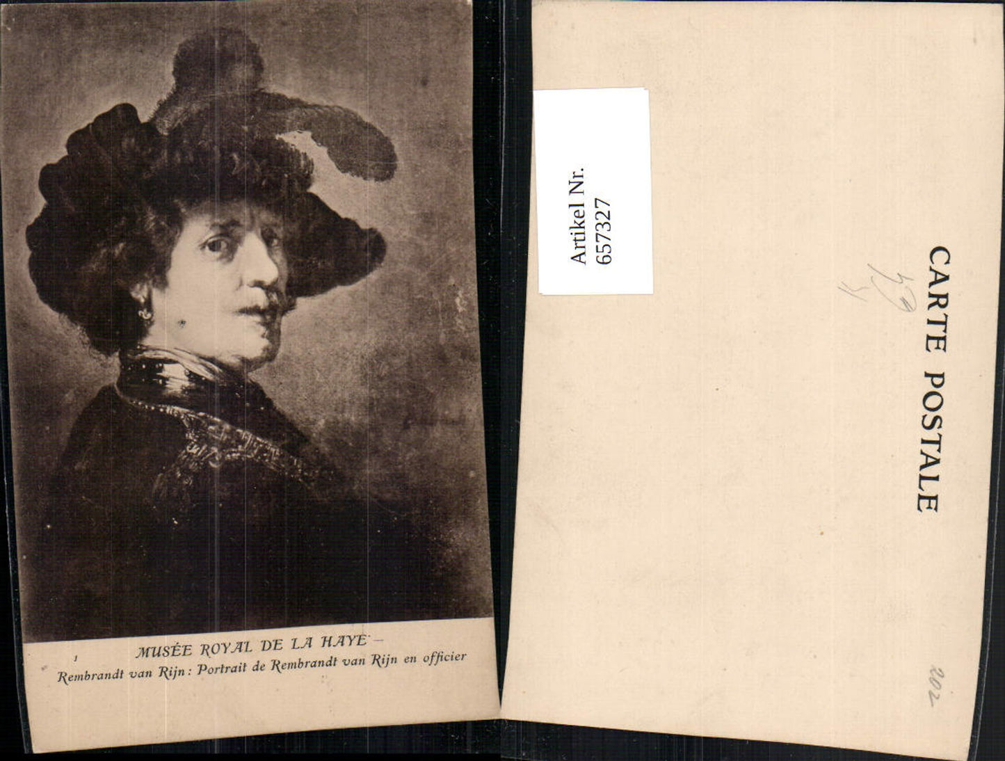 657327,Künstler AK Rembrandt van Rijn Portrait de Rembrandt van Rijn en officier