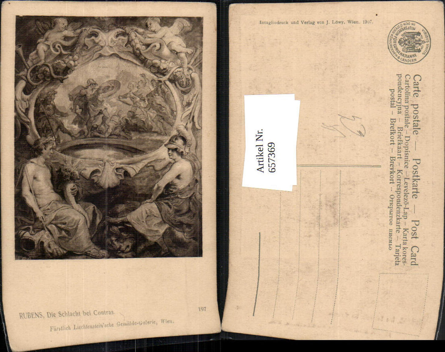 657369,Künstler AK Rubens Die Schlacht bei Coutras pub J. Löwy 197