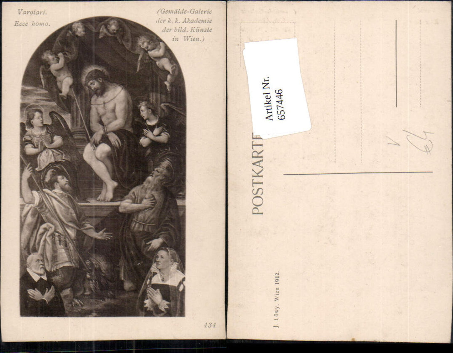 657446,Künstler AK Varotari Ecce homo pub J. Löwy 434