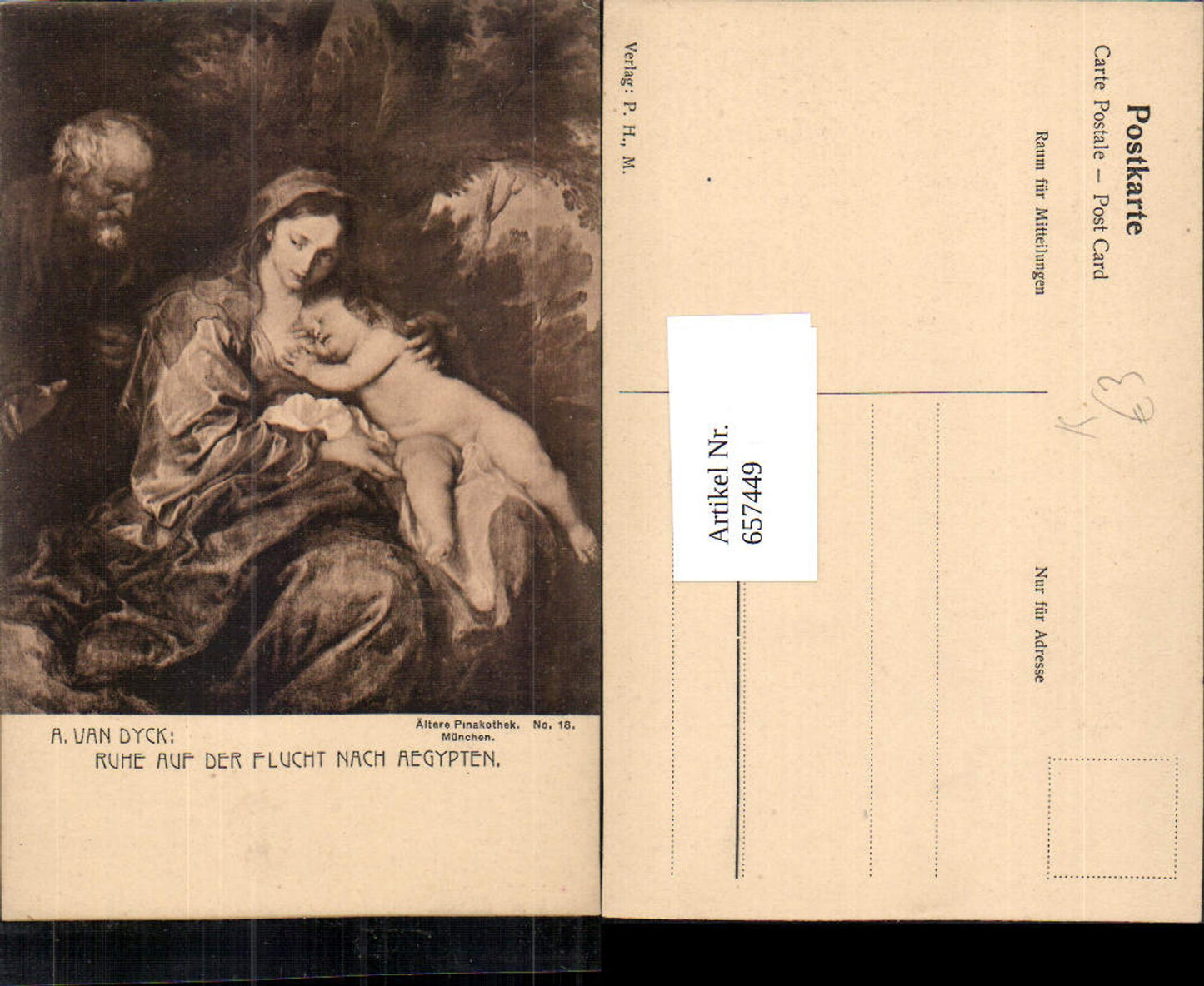 657449,Künstler AK A. Van Dyck Ruhe auf der Flucht nach Ägypten