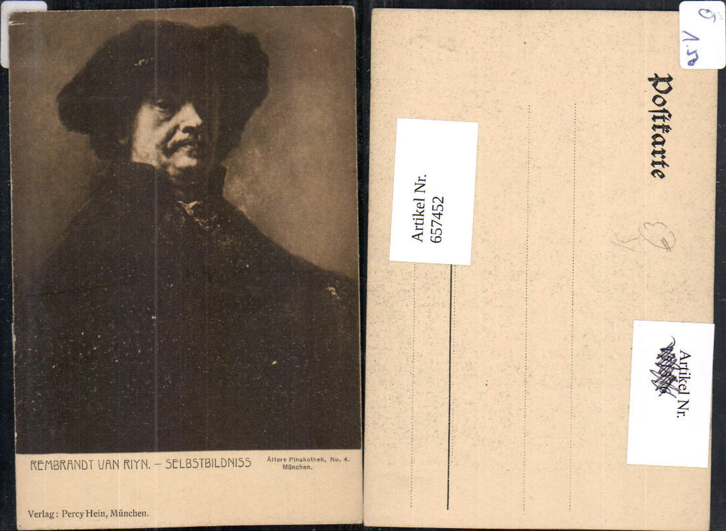 657452,Künstler AK Rembrandt van Rijn Selbstbildnis