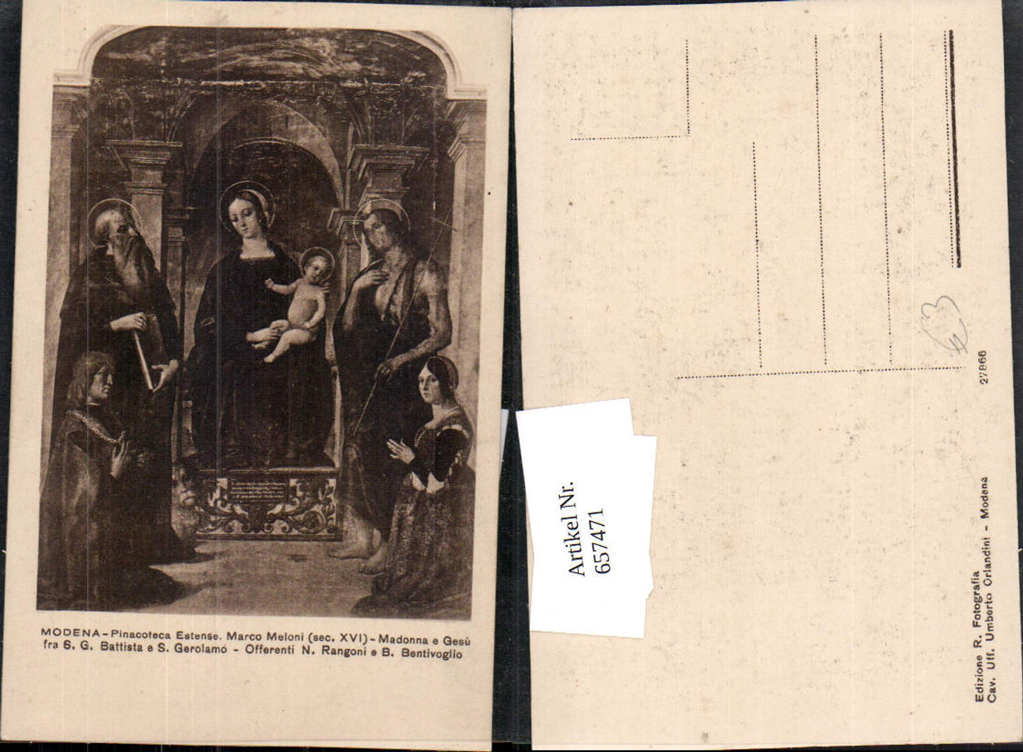 657471,Künstler AK Marco Meloni Madonna e Gesü fra S. G. Battista e. S. Gerolamo