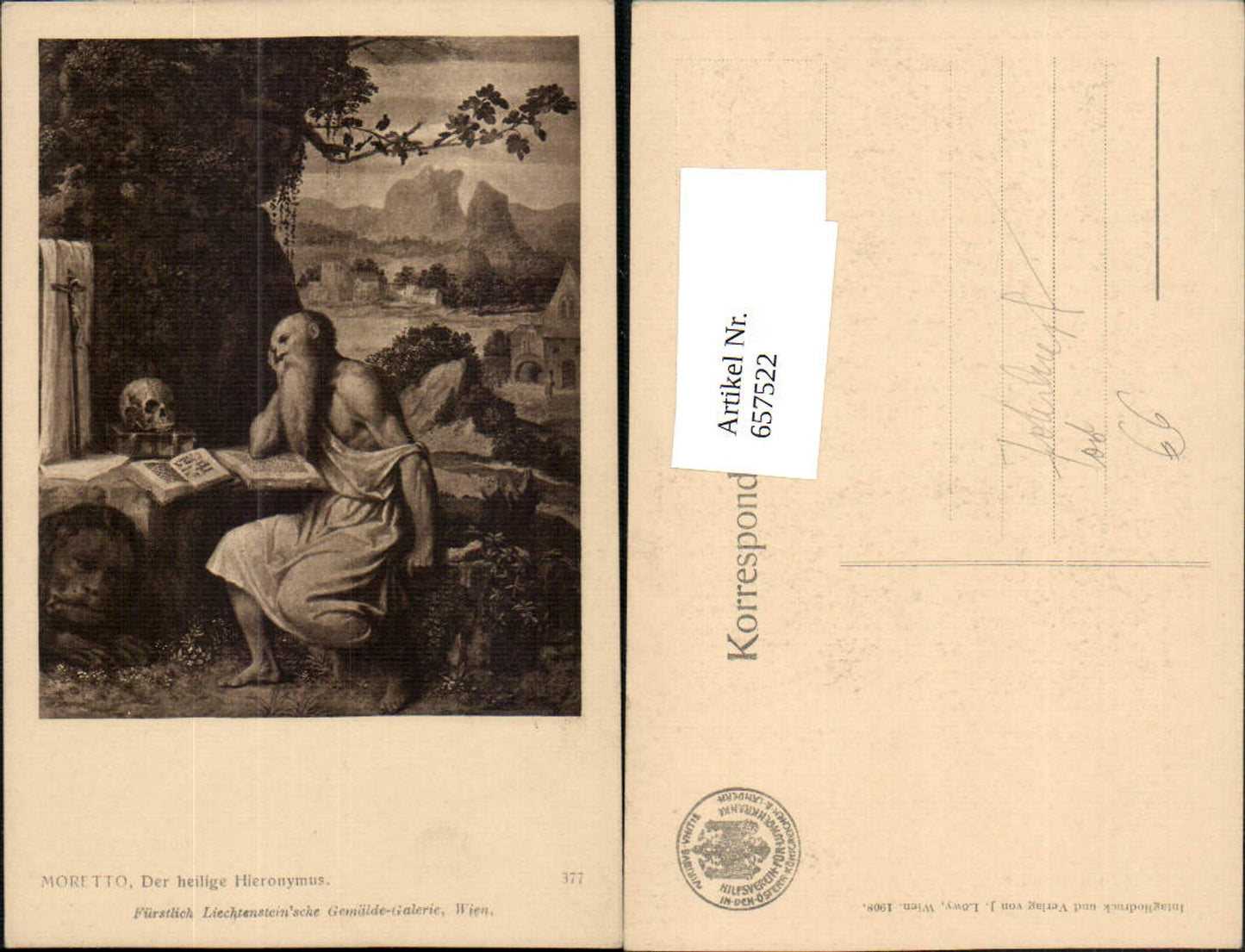 657522,Künstler AK Moretto Der heilige Hieronymus Tod Totenkopf