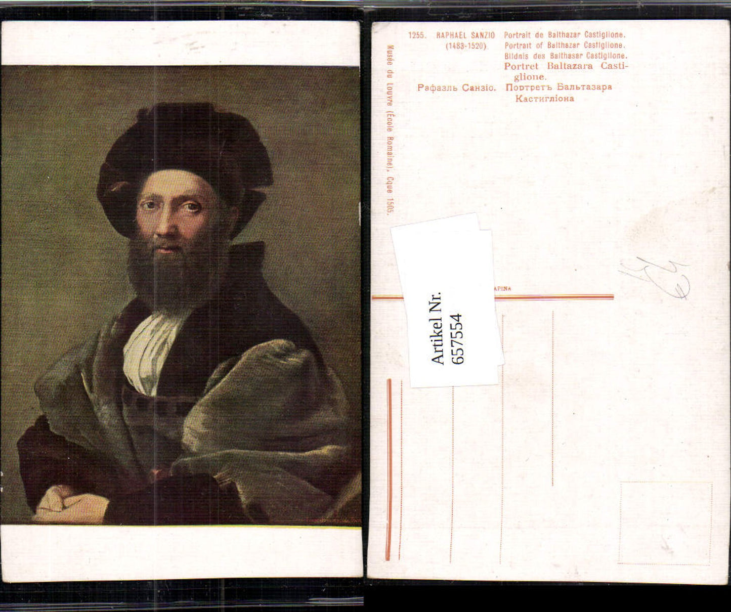 657554,Künstler AK Raphael Sanzio Portrait de Balthazar Castiglione