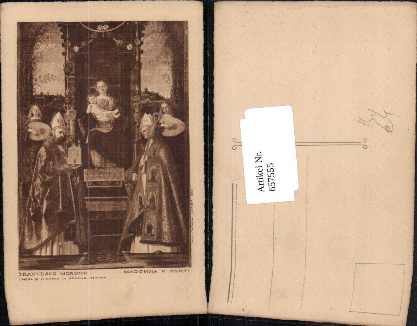 657555,Künstler AK Francesco Morone Madonna e Santi