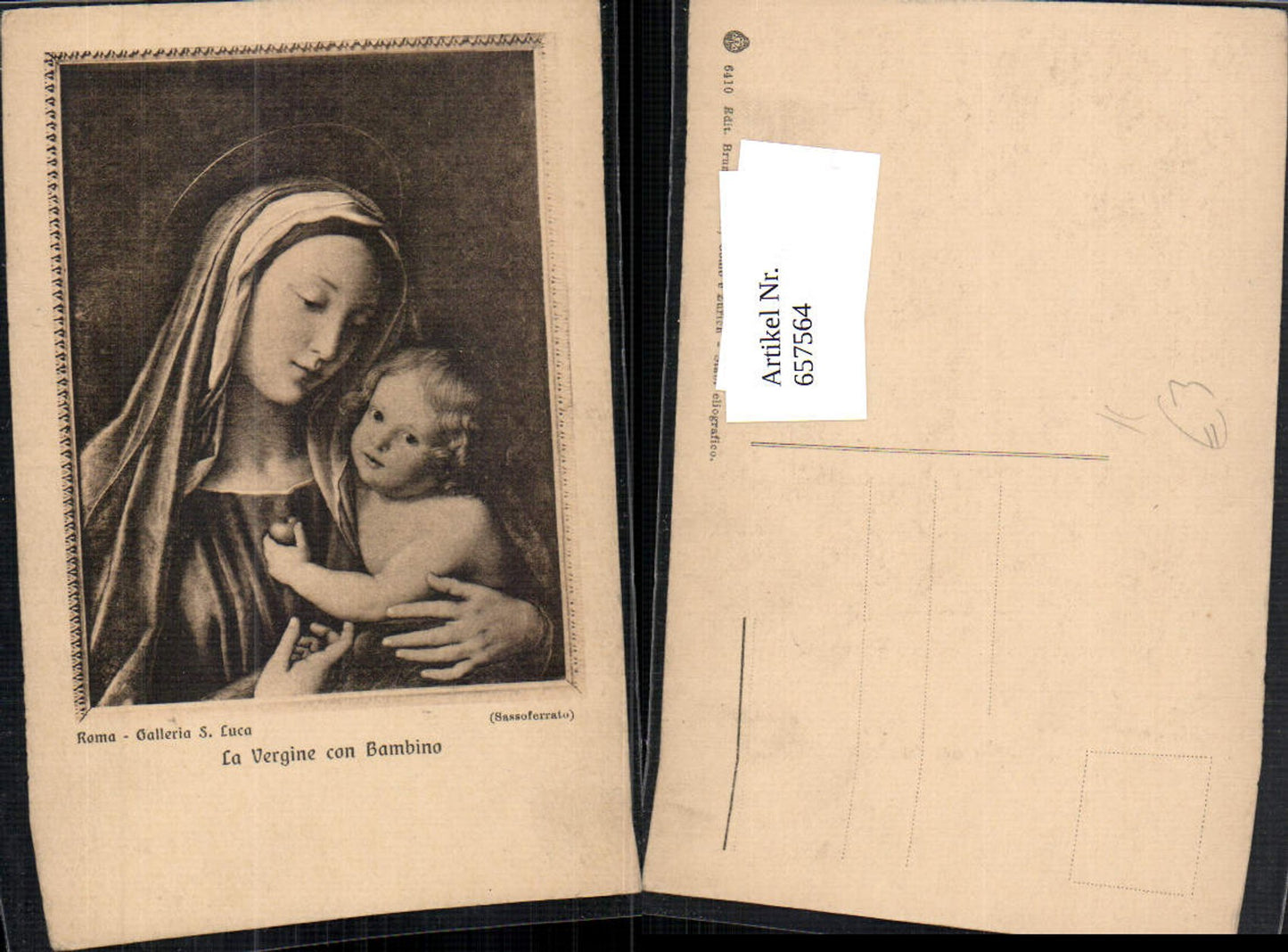 657564,Künstler AK Sassoferrato La Vergine con Bambino