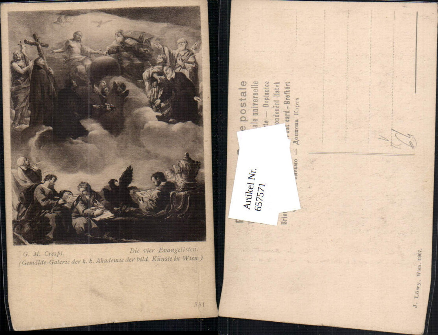 657571,Künstler AK G. M. Crespi Die vier Evangelisten pub J. Löwy 351