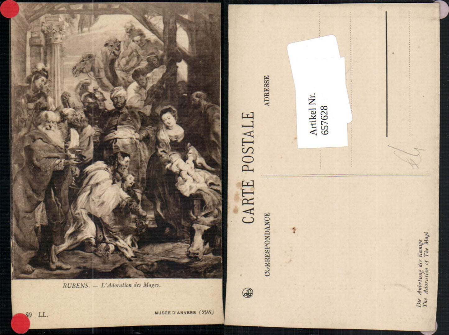 657628,Künstler AK Rubens L Adoration des Mages Anbetung der Könige